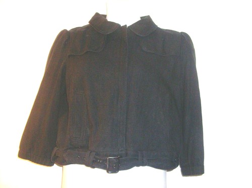 Gap Size XL Black Belted Cropped Cotton Jacket