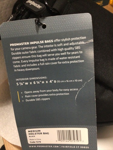 Promaster Impulse DSLR Camera Holster Bag (Black) Medium #7279 - Picture 2 of 6
