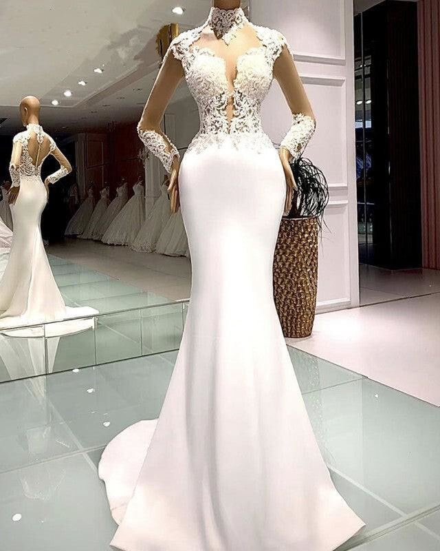 Charming High Neck Mermaid Dress with Beadings main image 1