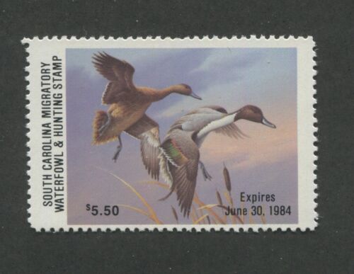 SOUTH CAROLINA #3 1983 PINTAILS  STATE DUCK STAMP by Jim Killen - Picture 1 of 1