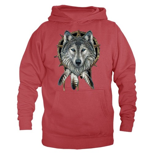 Sudadera con Capucha Pluma Indio Nativo Americano Tribal Atrapasueños Wolf - Imagen 9 de 10