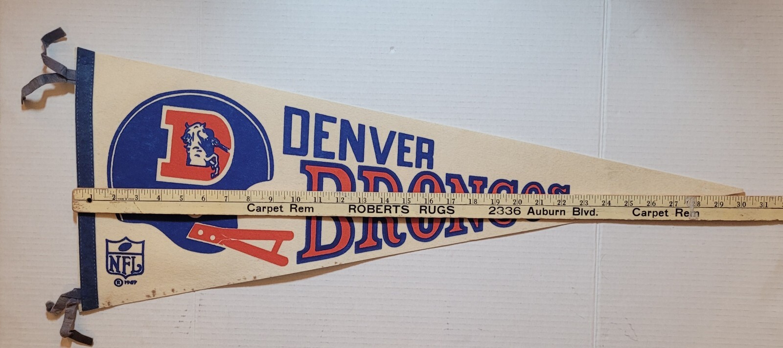 Vintage 1967? DENVER BRONCOS Full Size NFL Pennant Flag 30