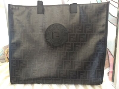 NEW! Authentic Fendi Fendimania Logo Print Tote Bag