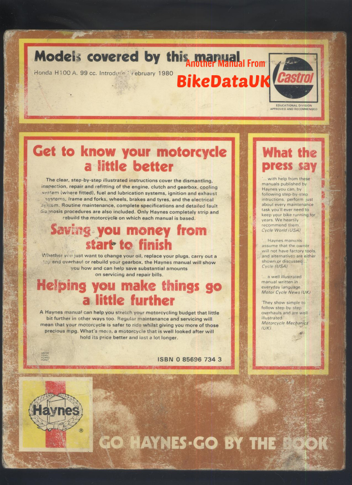 Honda H100 & H100s Singles Workshop Manual - Haynes for sale online | eBay