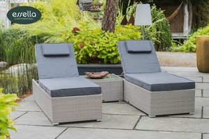 Essella Polyrattan Sonnenliegen Set Garten Liege Rattan Rundgeflecht Lounge Ecke Ebay
