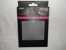 Material Girl fishnet tights one size black new in package