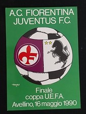 *** FIORENTINA - JUVENTUS *** FINALE COPPA UEFA 1990 CARTOLINA POSTALE !!!