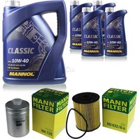 MANN-FILTER Inspektionspaket 9L Mannol Classic 10W-40 FüR Audi A8 4.2 Quattro