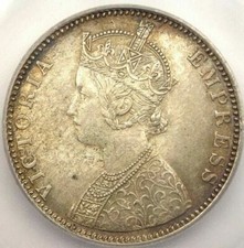 1888-B India Victoria Rupee KM-492 - ICG MS62 - Rare Certified BU UNC Coin