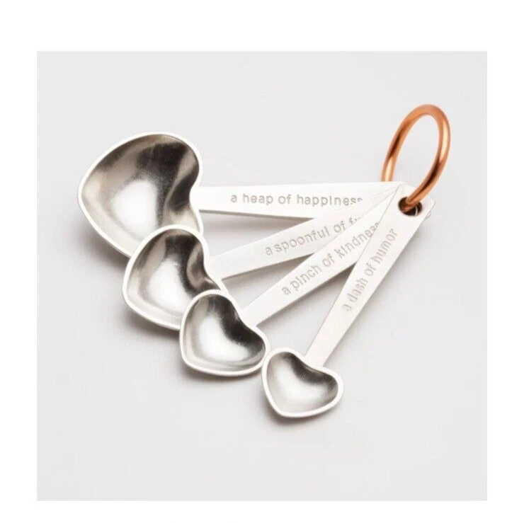 BEEHIVE USA Handmade Hearts with Quotes Measuring Metal Spoons ASO Oprah Magazin