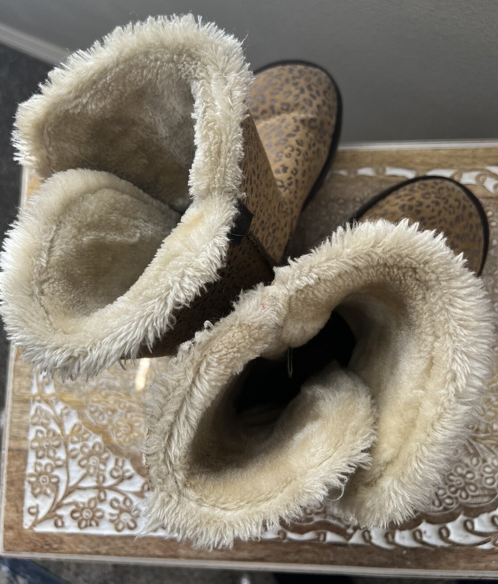 UGG Boots W 7 Short Boots Chocolate Brown Leopard Shearling UGG Boots W 7 Short Boots Chocolate Brown Leopard Shearling