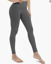 Women's High Waisted Leggings Buttery Soft Pants Women 4 Way Stretch Gray M