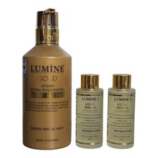 Lumine Gold Extra Whitening Body Lotion 400ml, Hydrating Gold Serum 2pieces