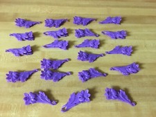 20 purple flower With Leaf barrettes Snap And Hook Tight Closure Plastic