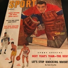 SPORT MAGAZINE FEBRUARY 1957 JACQUE PLANTE COVER PICTURE