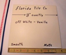 1 pc. Off-white-Vanilla 8" Ceramic Floor Tile by Florida Co. smooth-matte New