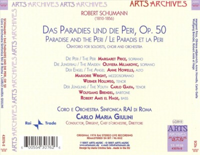 SCHUMANN: DAS PARADIES UND DIE PERI NEW CD