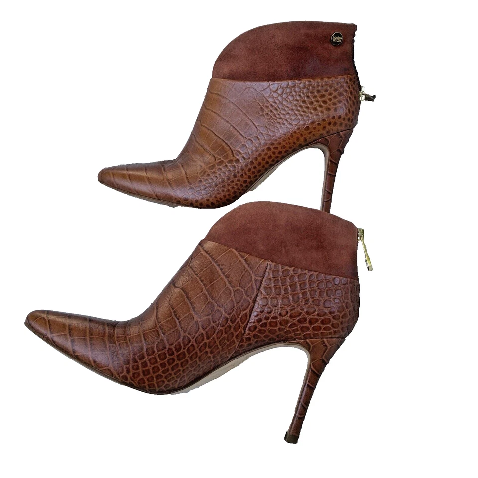 Botín Louise et Cie para mujer talla 6M cuero marrón tobillo corpcore gamuza elegante Foto 2 de 4