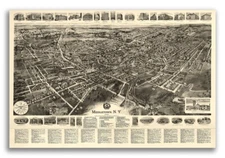 Middletown New York 1922 Historic Panoramic Town Map - 16x24