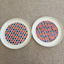 Set Of  2 Vintage 1969 Deka Plastics Tot' Em Trays  Art Shapes 12.75" USA