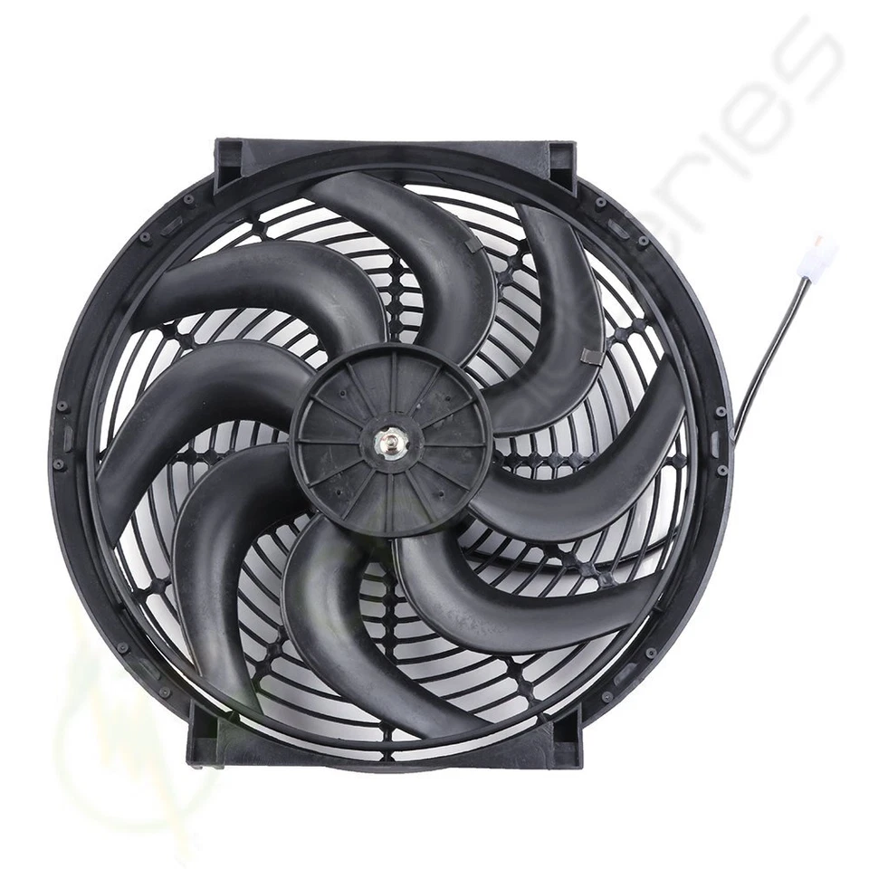 2X Ventilador condensador radiador universal de 14" pulgadas para Audi Mercedes-Benz Foto 2 de 4