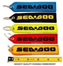 SEA DOO Keychain Embroidered Durable Fabric Jet Tag Keyring Boating Gear