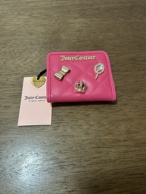 Juicy Couture Hot Pink Faux Leather Free Love Juicy Girls Only Card Case, NWT 