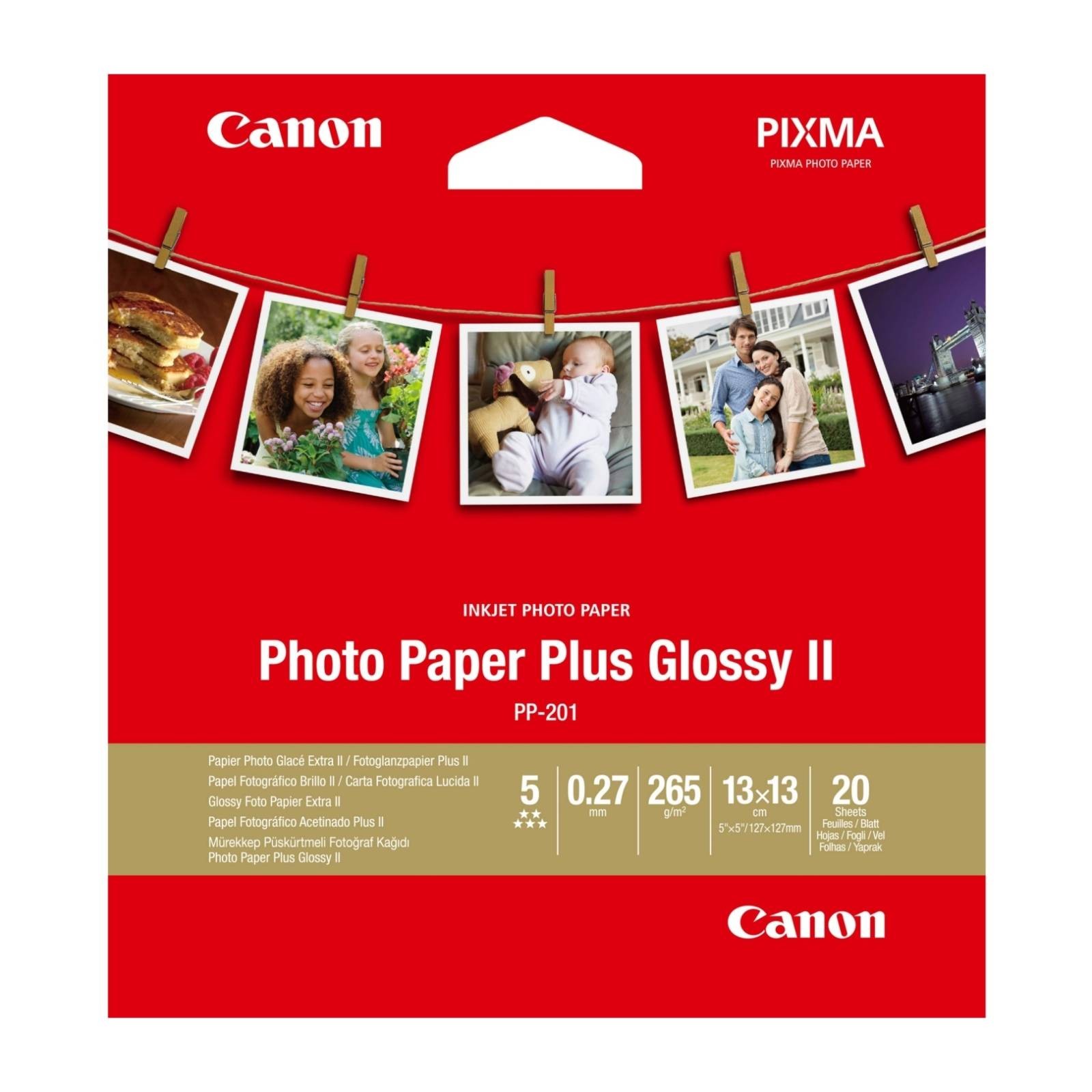 Original Canon PP-201 5x5 Glossy II Photo Paper Plus, 265gsm - 20 Sheets (2311B060) - Image 5