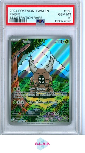 PINSIR POKEMON TWILIGHT MASQUERADE ILLUSTRATION RARE ENGLISH 168/167 2024 PSA 10