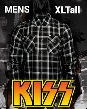 DIXXON x KISS DRESSED TO KILL Collab Limited Edition Flannel Shirt-Men's XL Tall