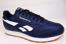 NEW Reebok Classic LTHR Mens Casual Sneakers Size 9.0 M Navy Blue Walking Shoes