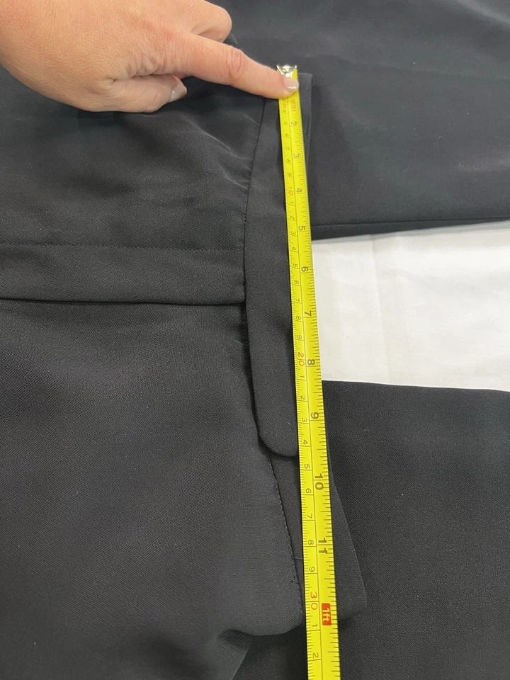 MAX STUDIO Women's Flat Front High Rise Lined Black Wide Leg Pants 3/4 XS/S - Image 3 of 4