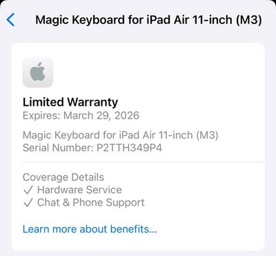 Apple Magic Keyboard for iPad Air 11-inch M3 With Apple Care Till