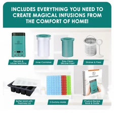 2-In-1 Herb Infuser Machine Decarboxylator Magic Butter Gummy Molds Recipe Book