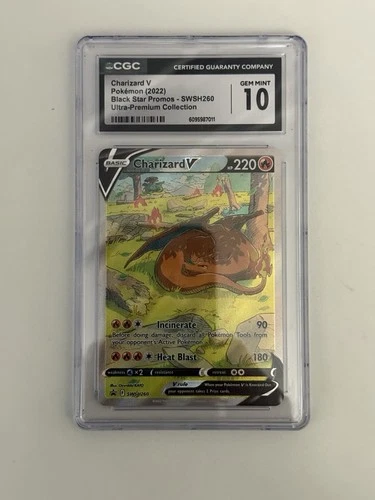 Pokemon Charizard V CGC 10 GEM MINT SWSH260 Ultra Premium Black Star Promo