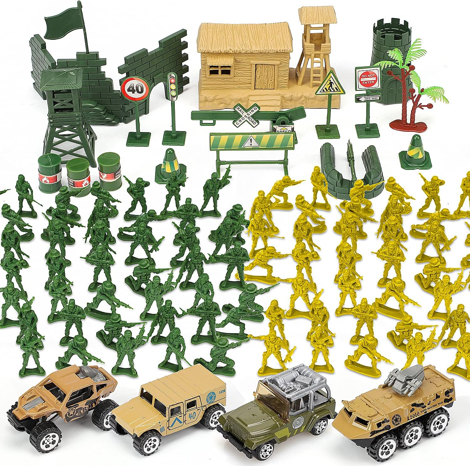 95 PCS Army Men Toys, Toy Soldiers for Boys, Plastic Action 