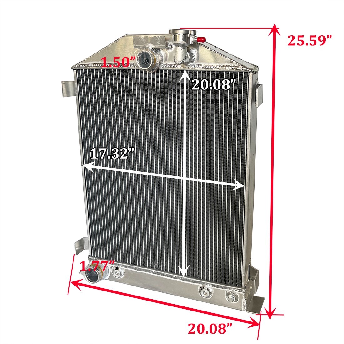20"X17" Aluminum Radiator For 1932 Ford Hiboy HI-BOY Chopped Ford Engine 2 Rows