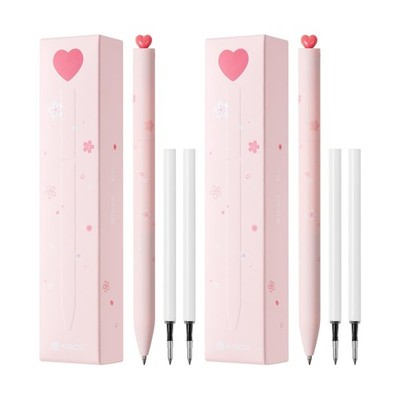 Kaco FIRST Gel Pens Cute Stationery, Pack of 2 Pieces Heart Pen Set with Extr...