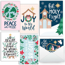 Christian Christmas Cards with Envelopes Religious Designed in USA