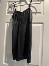Guess Kiva Pu Leather Black Dress