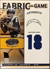 2007 Leaf Certified Materials - Fabric of the Game Charlie Joiner #FOG-111