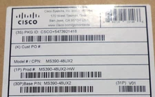 New Cisco Meraki MS390-48UX2-HW 48-Port 5GbE UPoE/802.3bt Switch, MS390 - 1 YR W