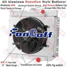 For 1963-1970 Ford FAIRLANE/FALCON/GALAXIE SEDAN V8 3 Row Radiator+Shroud Fan
