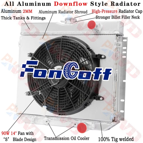 2 Row Radiator Shroud Fan For 1967-70 Ford Mustang Falcon/ 63-69 Fairlane Torino