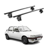 Stahl DachträGer FüR Peugeot 205 1983-1998 5TüR TÜV AbschließBar 2Tlg Schwarz