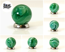 15.5mm Swirl Marble Green  White Champion MINT
