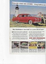 Original 1950 Studebaker Commander Vintage Print Ad