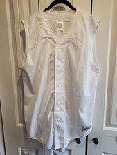 Mens Eastbay White Mesh Button Up Sleeveless Jersey Size XLarge