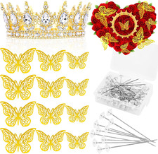 Gold Crowns for Flower Bouquets, Flower Bouquet Accessories  Including 1 Pcs Smal