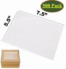 500x 7.5x5.5 Clear Packing Invoice List Pouches Shipping Label Envelope Adhesive